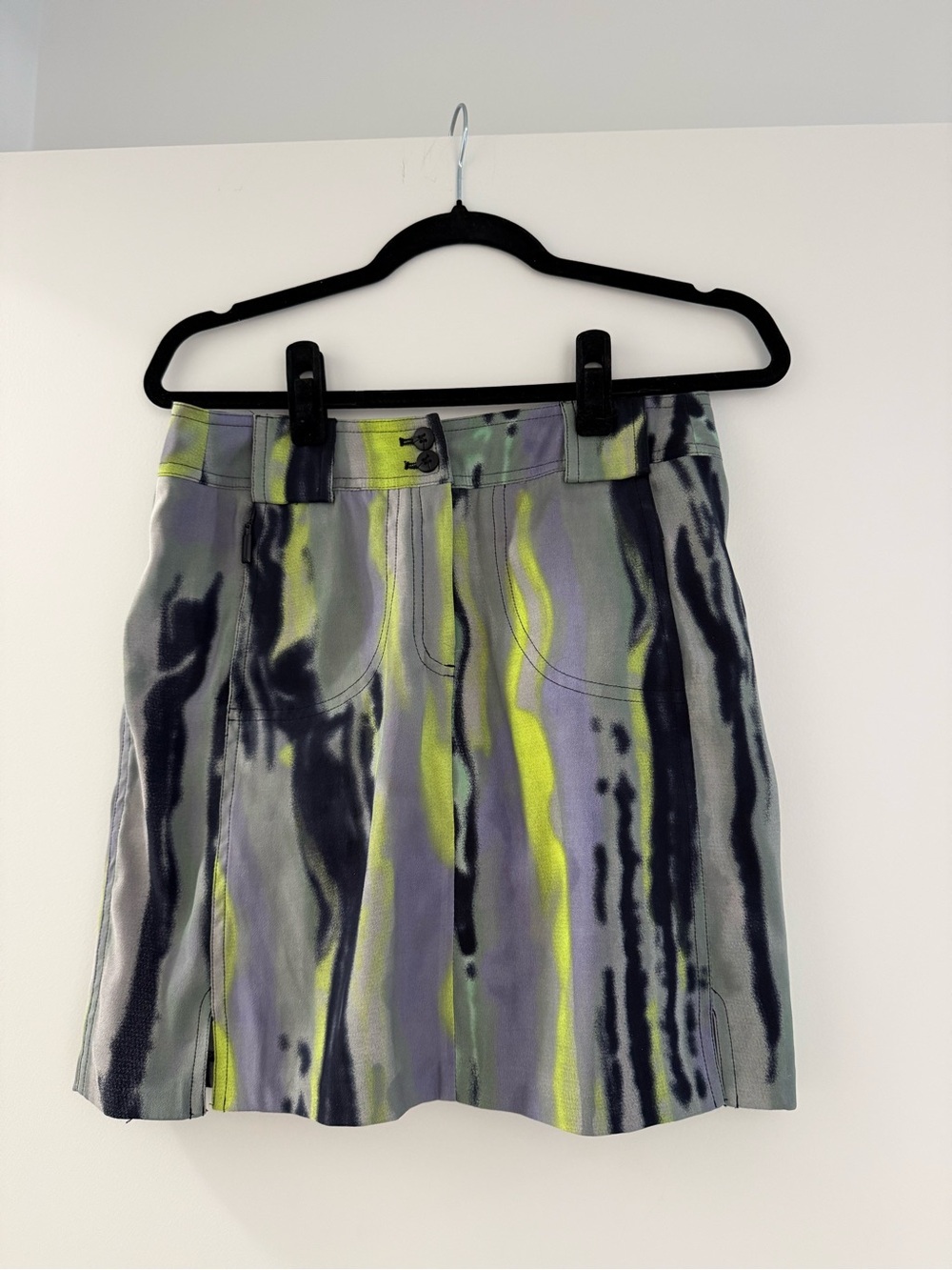 jamie sadock Abstract Wave Mini Skirt in Gray, Black & Lime (Golf Skirt)